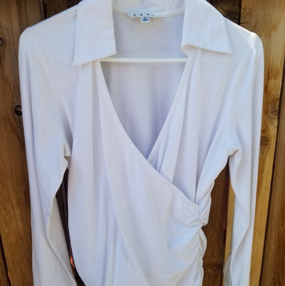 CAbi White Longsleeved shirt - large